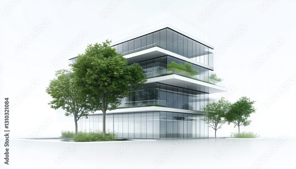 Sustainable Glass Office Building With Carbon Dioxide-Reducing Tree: Eco-Friendly Corporate Environment And Safety Glass Sustainable Glass Office Building With Carbon Dioxide-Reducing Tree: Eco-Friendly Corporate Environment And Safety Glass