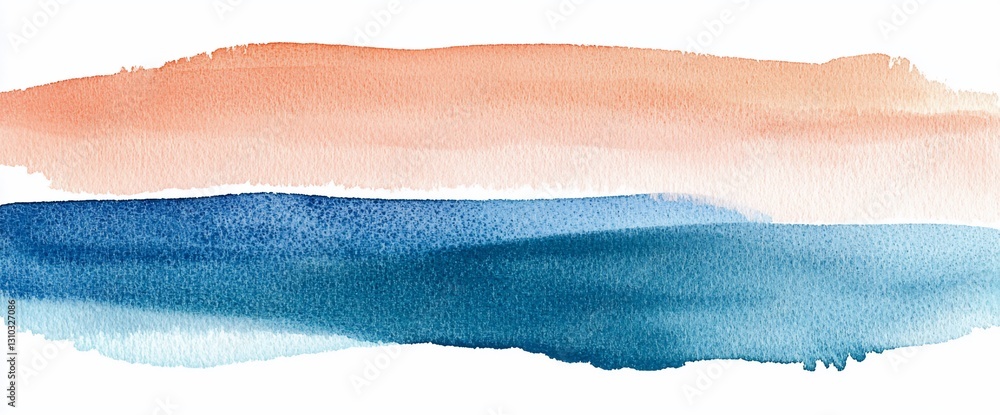 Fototapeta premium Abstract watercolor wash in peach and teal.