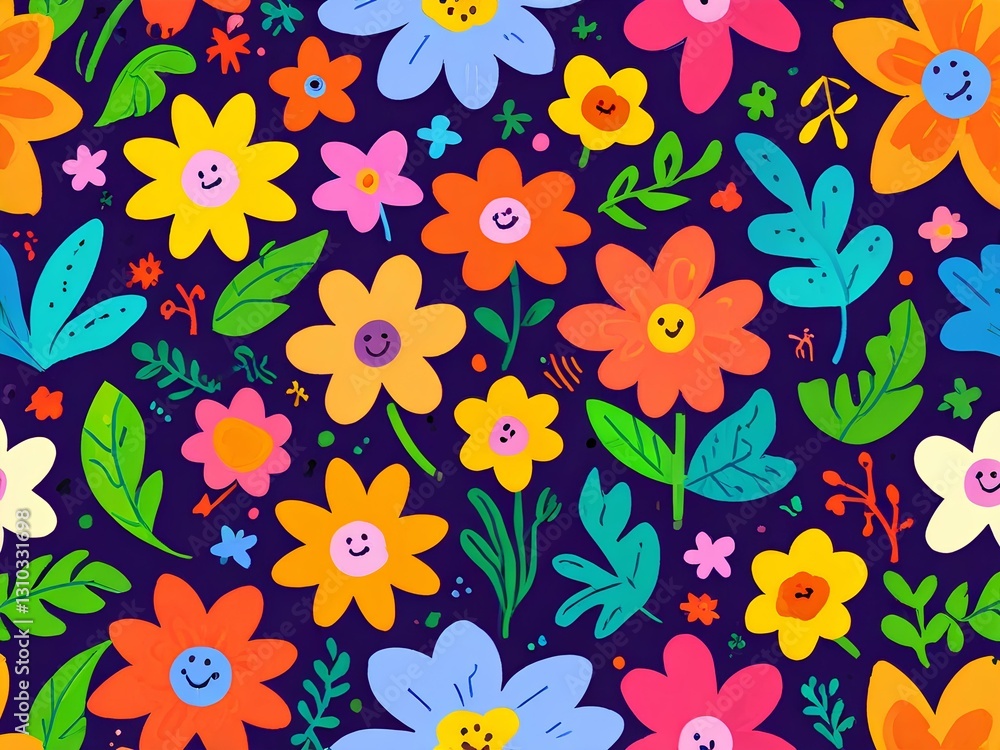 Fototapeta premium seamless pattern with flowers