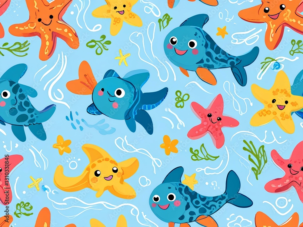 seamless pattern with sea animals seamless pattern with sea animals