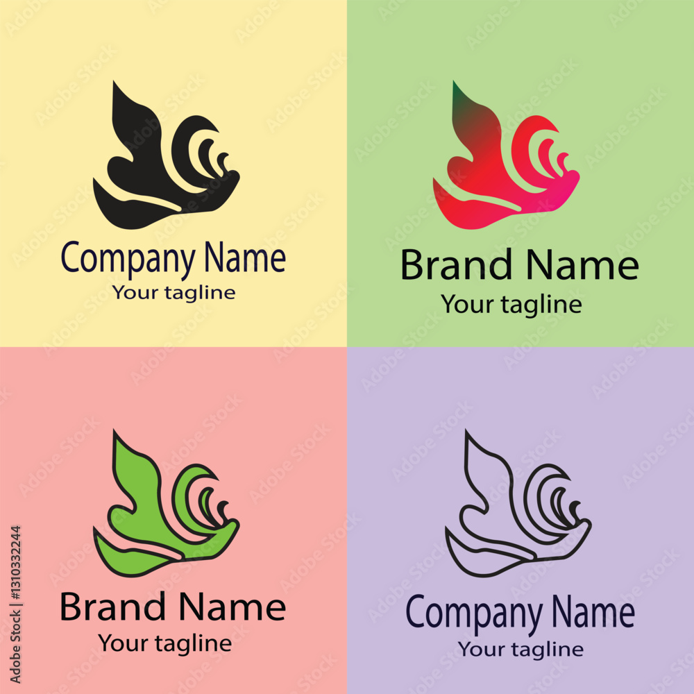 Excellent logo design with different designs of the same shape For business company. Color editable. Excellent logo design with different designs of the same shape For business company. Color editable.