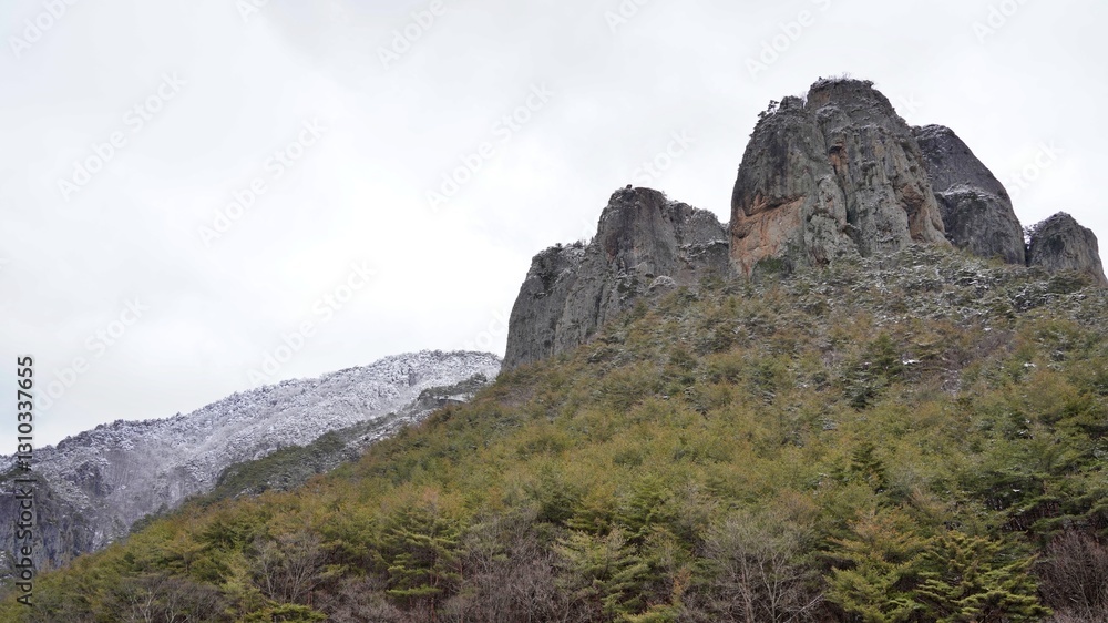 Winter scenery of Juwangsan Mountain in Korea Winter scenery of Juwangsan Mountain in Korea