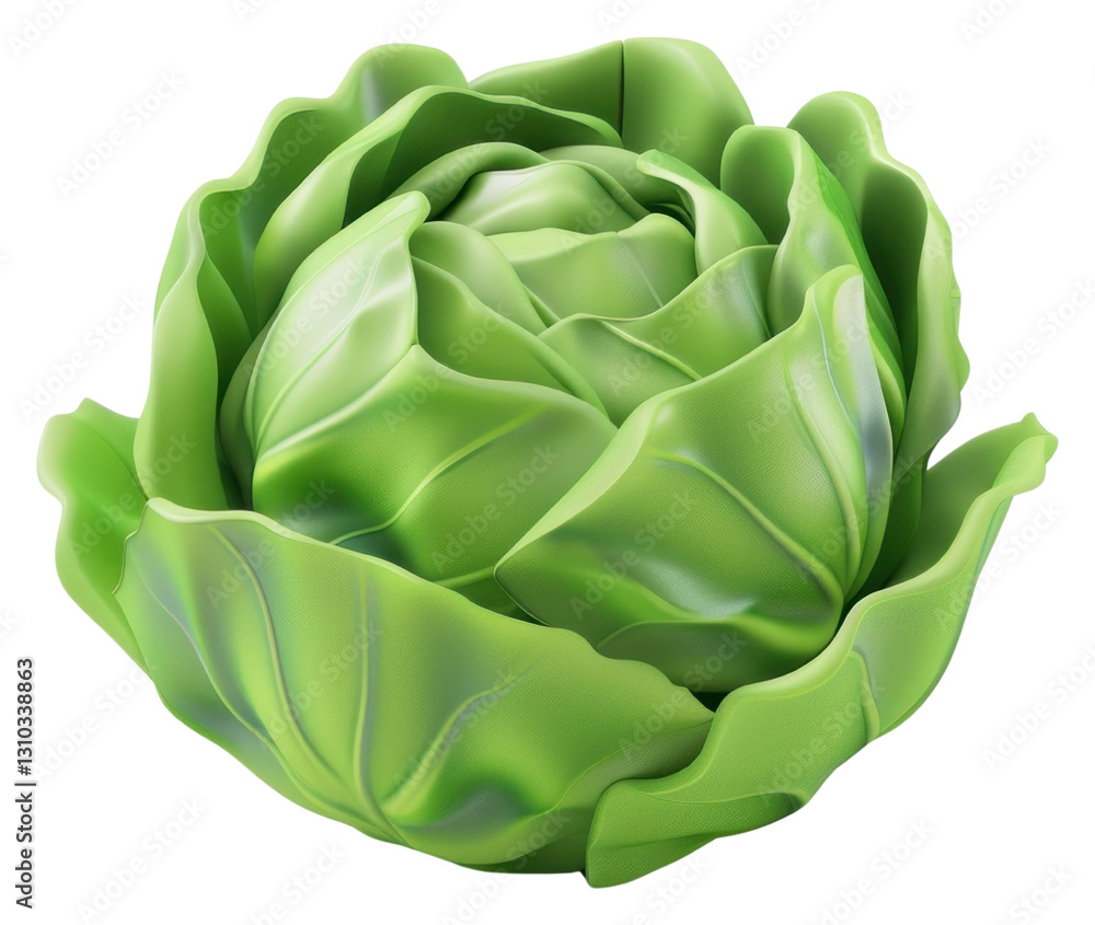 Obraz premium PNG Realistic green cabbage illustration