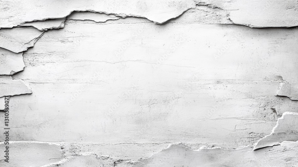 Obraz premium Peeling White Plaster Texture on Wall Surface
