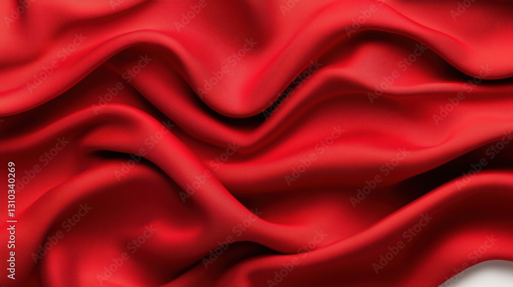 Obraz premium Red Fabric Texture with Elegant Flowing Waves