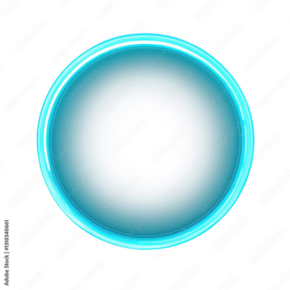 A simple blue, glowing neon ring on a white background A simple blue, glowing neon ring on a white background