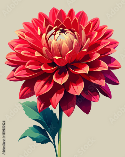 A radiant red blossom flourishing against a gentle beige backdrop