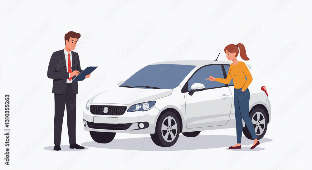 vector of buyers and sellers with various products such as shoes, cars, and daily necessities vector of buyers and sellers with various products such as shoes, cars, and daily necessities