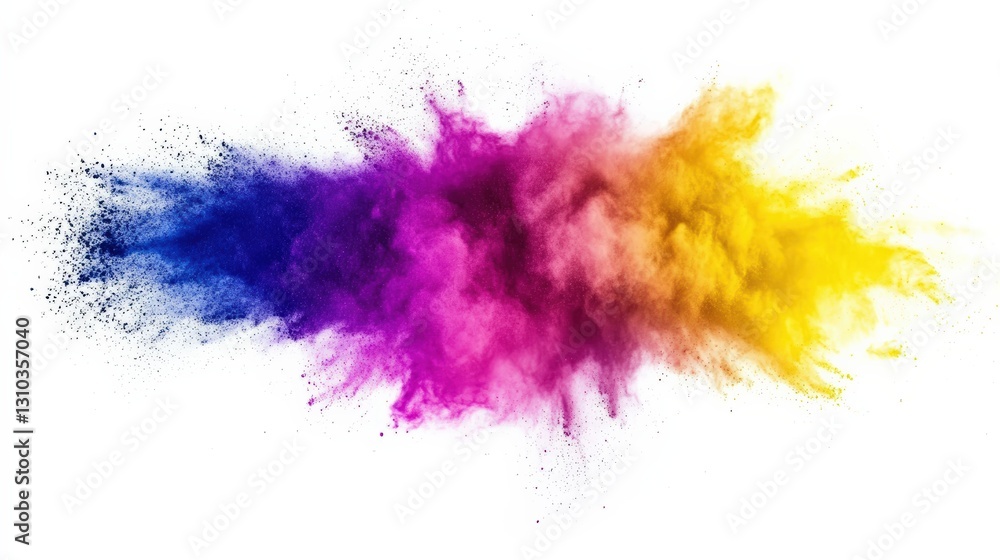 Fototapeta premium Dynamic colorful powder explosion studio high-speed capture controlled environment close-up vibrant artistry