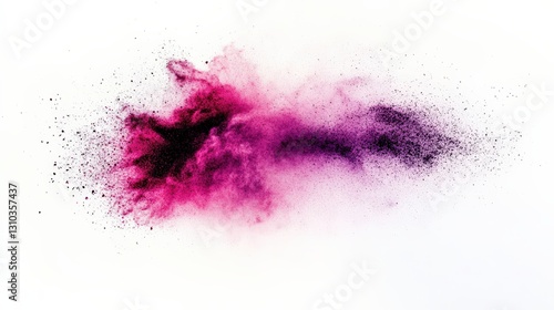 Dynamic capture of pink and purple powder explosion studio photography abstract close-up high-speed concept
