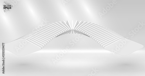 Fototapeta Naklejka Na Ścianę i Meble -  Bright 3D abstraction with an array of smoothly curved objects. Gradient colors. Futuristic style with a dynamic effect of movement.