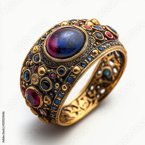 gypsy jewelry: Elegant ring featuring intricate design Isolate on white background, Bohemian ring, Boho  ring