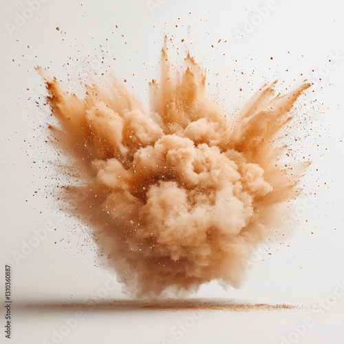 Intense dust explosion in the air artistic image abstract environment close-up view dynamic concept