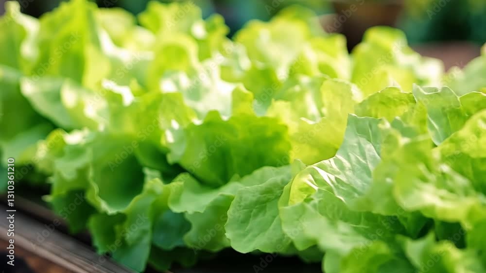 Fresh Green Lettuce in a Garden Bed: A Vibrant Display of Nature's Bounty