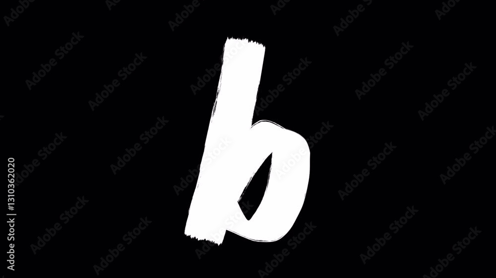 Hand drawn brush animation of letter b in 4K. Animated handwritten ...