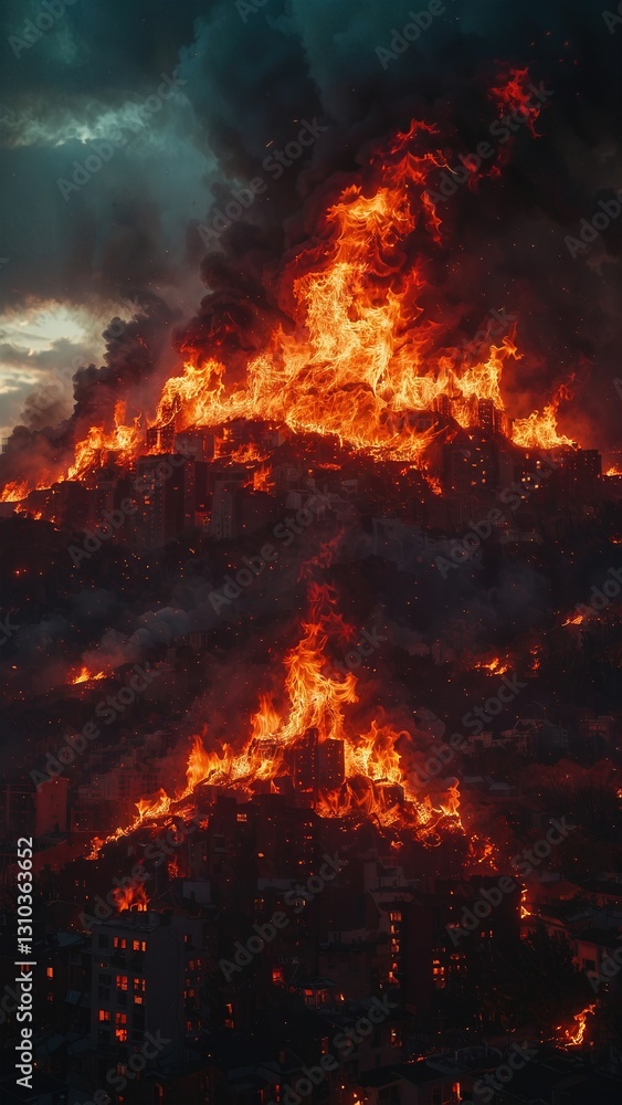 Massive Inferno Engulfs Urban Landscape, Devastating Buildings And Shocking Nighttime Viewers Massive Inferno Engulfs Urban Landscape, Devastating Buildings And Shocking Nighttime Viewers