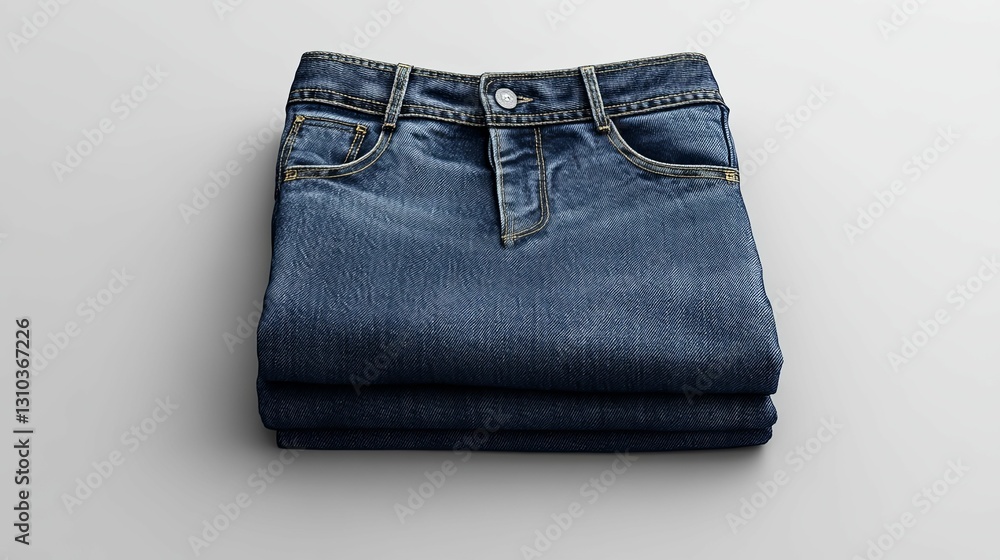 Stacked Neatly Folded Denim Jeans Apparel Stacked Neatly Folded Denim Jeans Apparel
