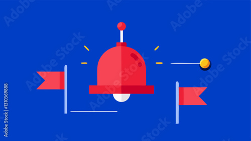 Red Flag Alerts A notification bell with red flags popping up next to it illustrating AI generating alerts for suious activity in realtime.