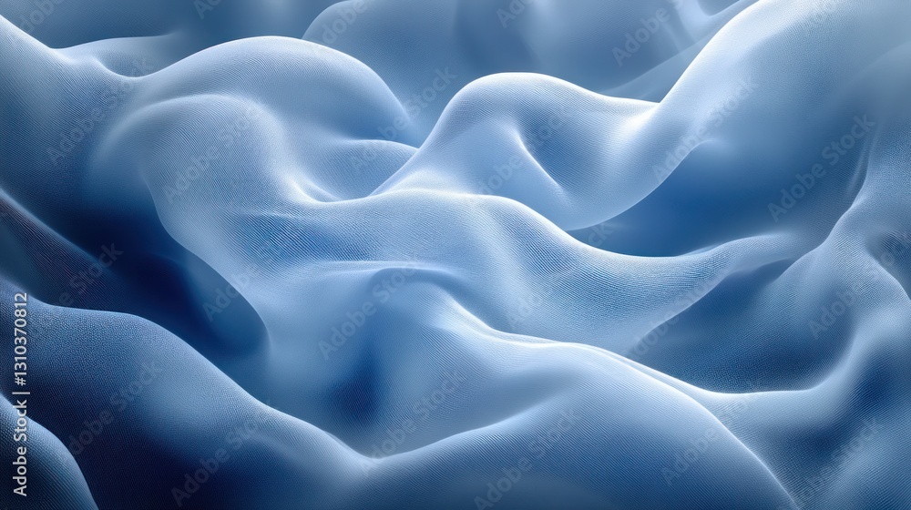 Obraz premium Light Blue Fabric Drape Close-Up