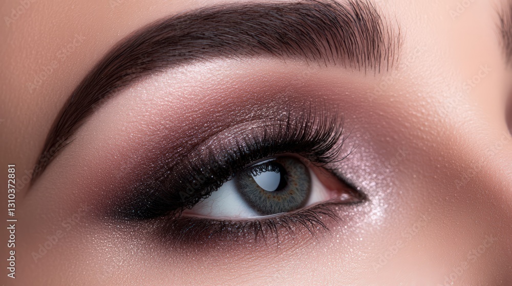 Close Up Smoky Eye Makeup Gray Eyes Shimmer Pink Brown Eyeshadows Close Up Smoky Eye Makeup Gray Eyes Shimmer Pink Brown Eyeshadows