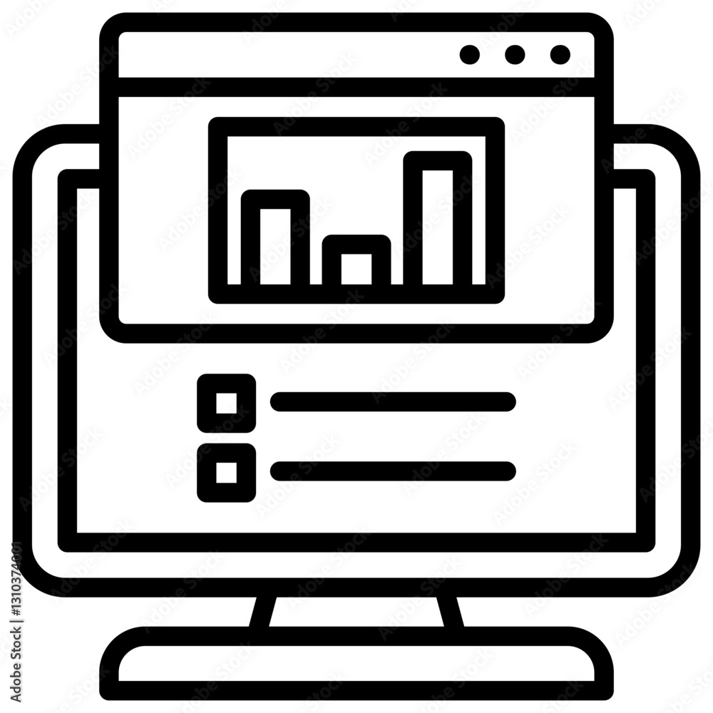 Digital Report Line Icon in Report and Management Vector Design Digital Report Line Icon in Report and Management Vector Design