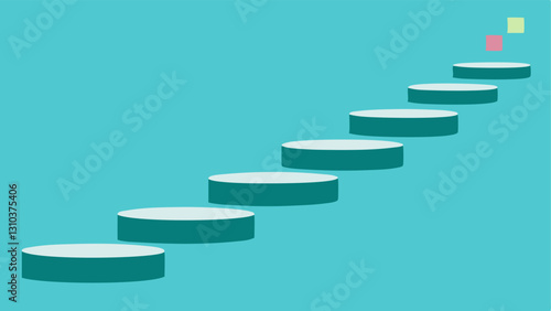 Steps of Growth A series of stepping stones leading upward each stone labeled with growth milestones like Awareness Understanding and Transformation.