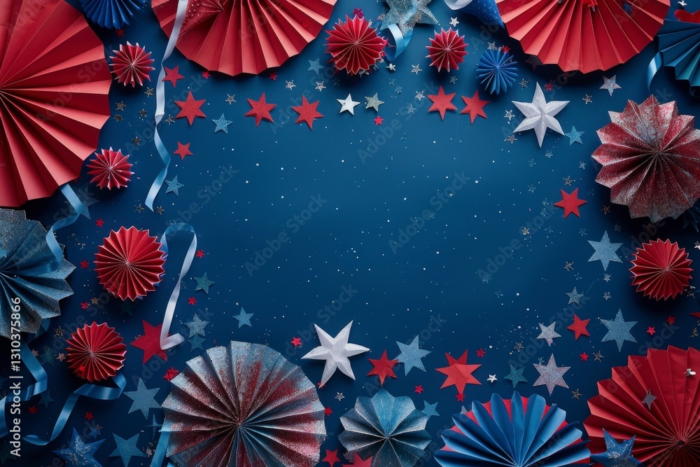 patriotic celebration with red, white, and blue decorations patriotic celebration with red, white, and blue decorations