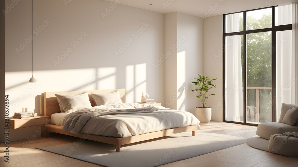 Fototapeta premium Minimal Sunlit Bed