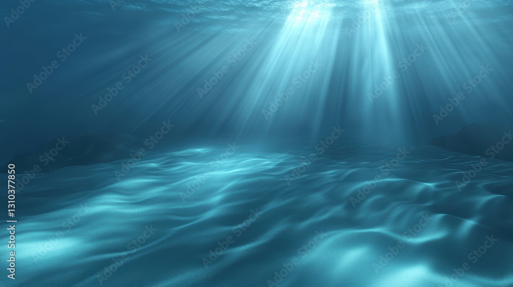 Sunlight penetrates ocean water, creating beautiful rays and shimmering reflections. Sunlight penetrates ocean water, creating beautiful rays and shimmering reflections.
