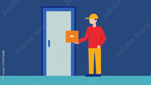 Solo Delivery A gig worker delivering food to an empty door symbolizing the nature of their work that often keeps them isolated from community interactions.