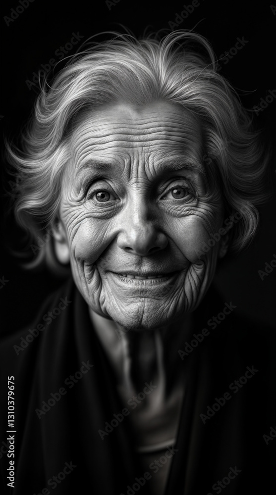 Timeless Wisdom in Monochrome Elderly Portrait Timeless Wisdom in Monochrome Elderly Portrait