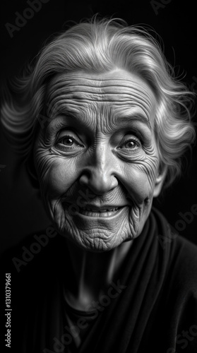 Timeless Wisdom in Monochrome Elderly Portrait