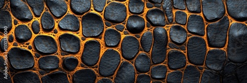 Crocodile skin texture with copy space. Close-up alligator pattern. Reptile scales. Crocodile leather texture. Realistic alligator skin. Crocodile design texture. Detailed crocodile skin close-up. 