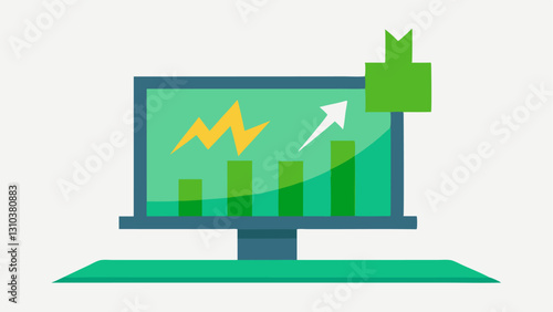 Market Opening An illustration of a stock market board displaying the new companys ticker symbol flashing green symbolizing initial trading and investor enthusiasm.