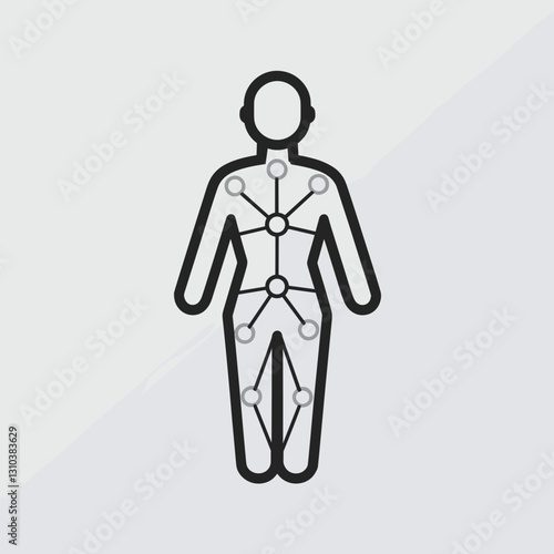 Digital human body scan, futuristic medical diagnostics