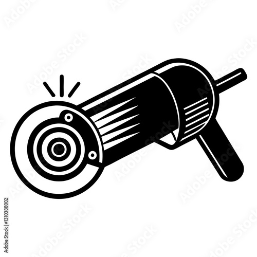 Minimalist Continuous Line Drawing of an Angle Grinder – Vector Line Art Illustration, Minimalist continuous line drawing of an angle grinder – vector line art illustration.