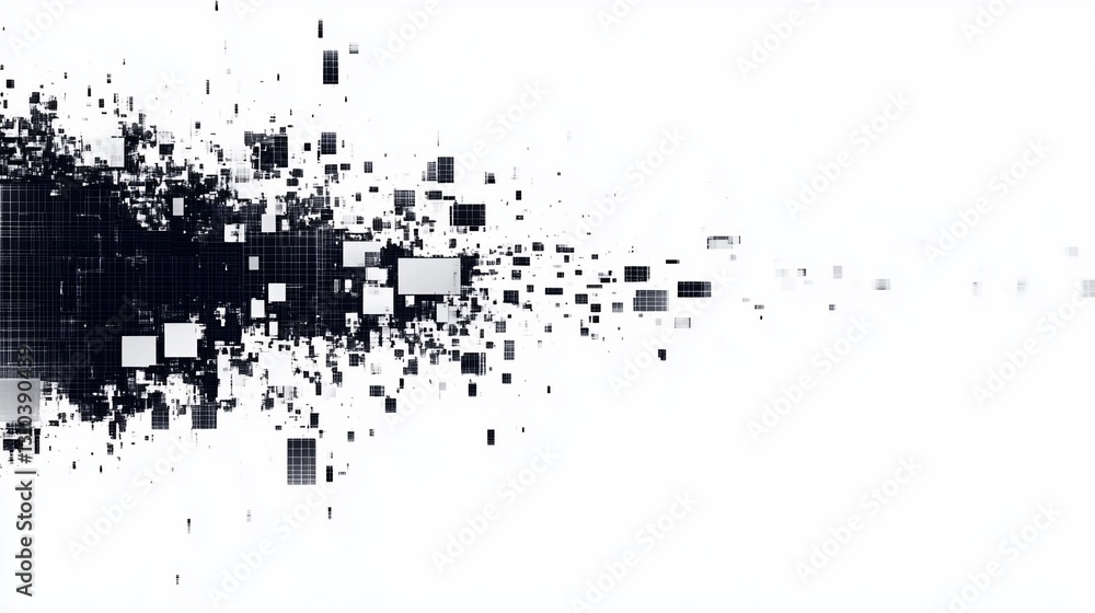 Abstract dark squares dissolving white background Abstract dark squares dissolving white background