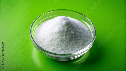 Dextrose Monohydrate Powder: Top View Rotating 4K Stock Video of Natural Sweetener in Glass Bowl