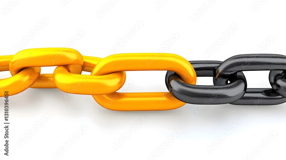 Abstract Golden and Black Chain Links Interconnectedness Abstract Golden and Black Chain Links Interconnectedness