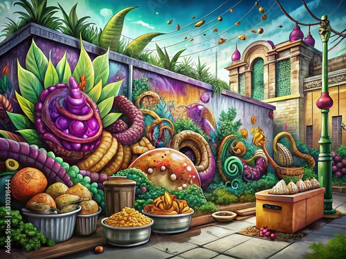 Doodle Mardi Gras Food: Urban Exploration Style
