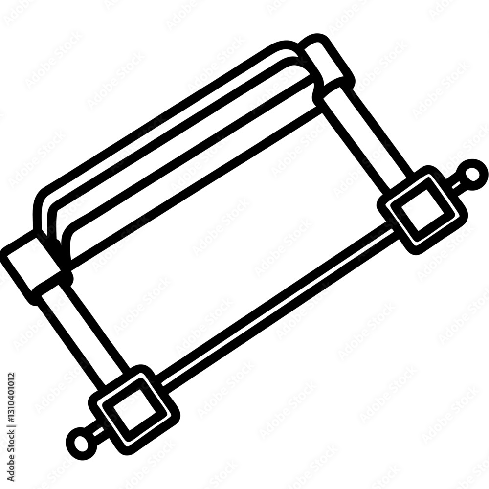 Minimalist Continuous Line Drawing of a Bar Clamp – Black and White Vector Illustration, Minimalist continuous line drawing of a bar clamp – black and white vector illustration. Minimalist Continuous Line Drawing of a Bar Clamp – Black and White Vector Illustration, Minimalist continuous line drawing of a bar clamp – black and white vector illustration.