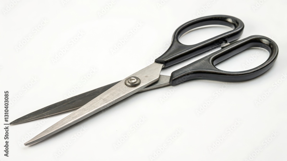 Black-handled Scissors on White Background Black-handled Scissors on White Background