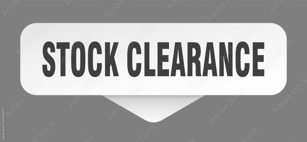 Fototapeta premium stock clearance sticker. stock clearance sign isolated on gray background