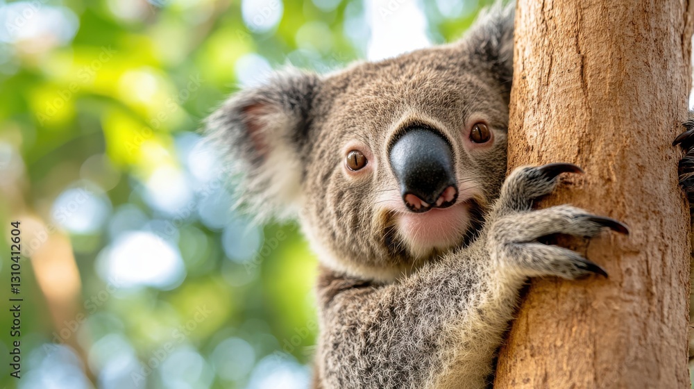 Obraz premium Curious koala explores its lush Australian habitat during the day