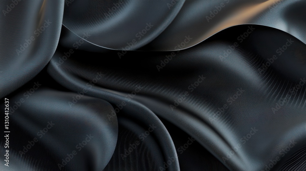 Fototapeta premium Elegant Dark Gray Silk Drape Fabric Texture Background