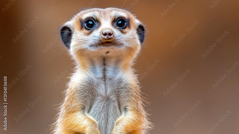 Fototapeta premium Curious meerkat surveying the landscape for hidden prey