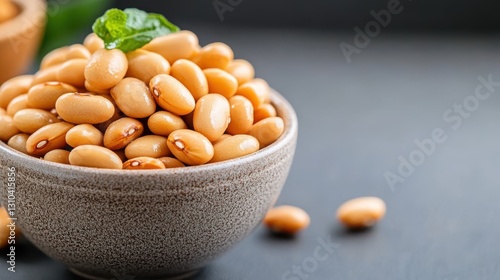 Delicious brown beans in a rustic bowl, inviting flavors of nature