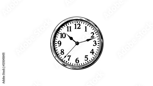 Vintage sketch of a clock with classic design  