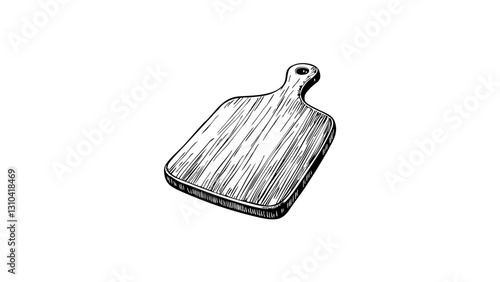 Vintage Sketch of a Wooden Cutting Board  