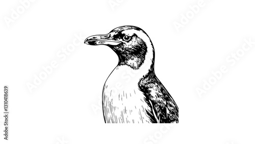 Vintage sketch of a penguin  
